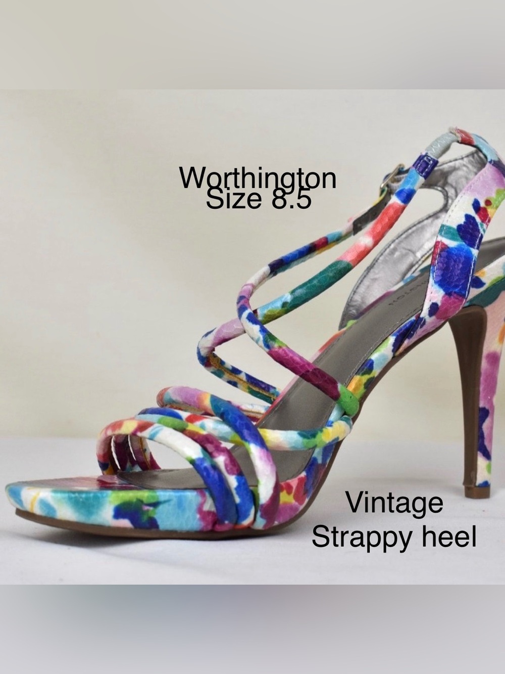 Worthington Colorful Strappy Heels 8.5